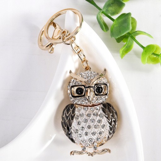 KEYRING Owl Keychain Owl Rhinestones