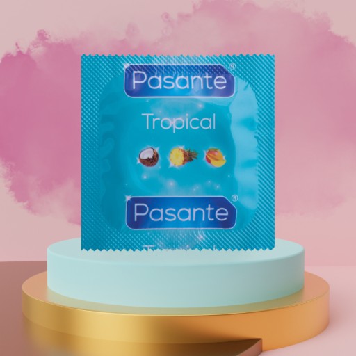 Kondómy Pasante s tropickou príchuťou - 3 kusy