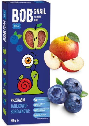 BOB SNAIL Jablkovo-čučoriedkový snack 30g čučoriedka
