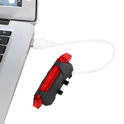 VÝKONNÁ LED ZADNÁ BICYKELOVÁ LAMPA 4 USB REŽIMY 110mAh VODOtesné IP44