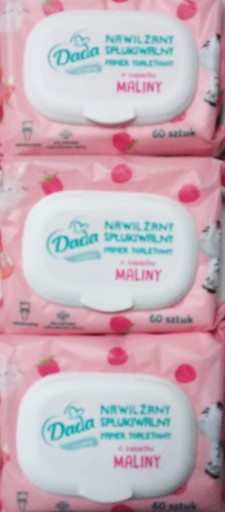 Dada vlhčený toaletný papier s vôňou maliny 3x60