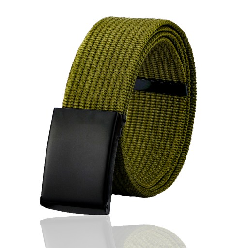 Pánsky KHAKI WEBBING opasok krátka kovová spona MATNÁ