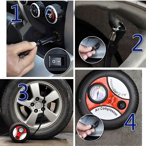 AUTO KOMPRESOR ČERPADLO KOMPRESORU KOLESÁ PNEUMATIKY GULE 260 PSI 12V 18 BAR