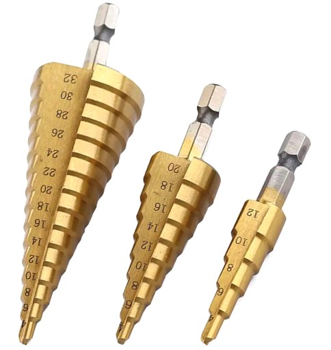 KUŽELOVÉ VRTÁKY HSS STEP 4-32 mm SÚPRAVA KUŽEĽOV NA VYSOKOREZANIE OCELE