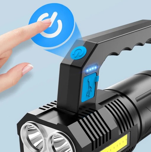 LED BATERKA SVETLOMET NABÍJAČNÝ 5 LED USB + BOČNÁ LAMPA