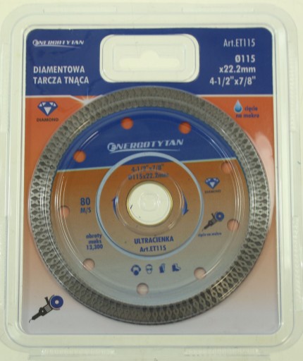 Diamantový kotúč na kameninu 115x22,2 / 20 mm / ET115 ENERGOTYTAN POLSKA