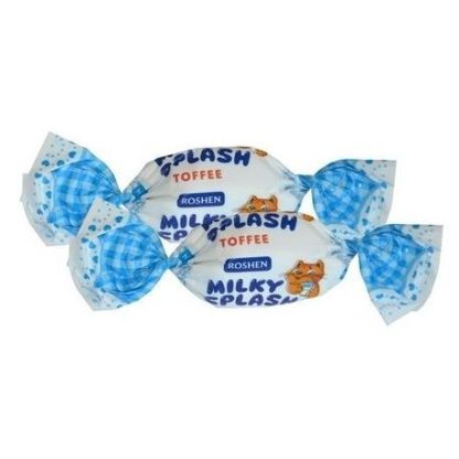 Toffee Roshen Milky Splash cukríky 1000 g pohár mlieka