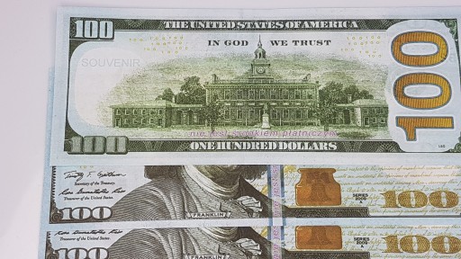 100 dolárové bankovky pre zábavu a poučenie, balenie 10 ks