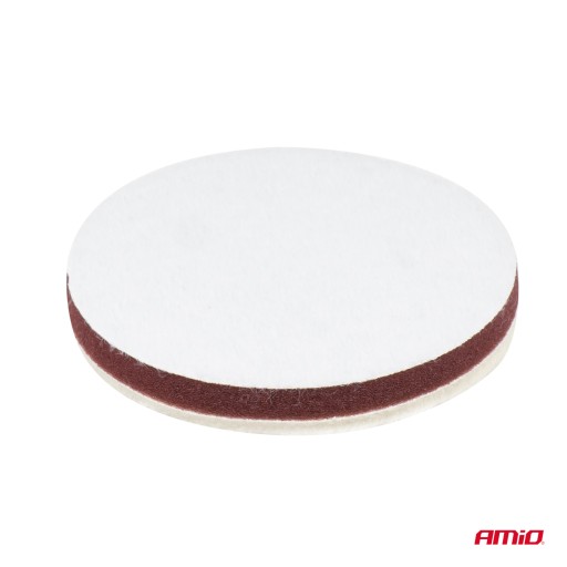 AMiO Vlnený leštiaci vankúšik, mäkká leštiaci srsť, so suchým zipsom, 125 mm AMiO-03704