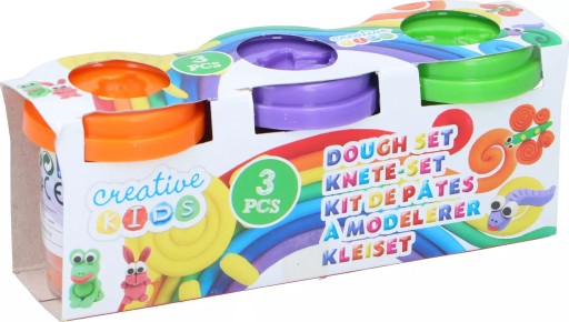 Hracie cesto, plastelínová sada s formičkami pre deti CREATIVE KIDS 55g x3