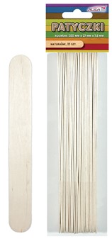 Prírodné drevené palice 200x25x1,6 mm 25 ks