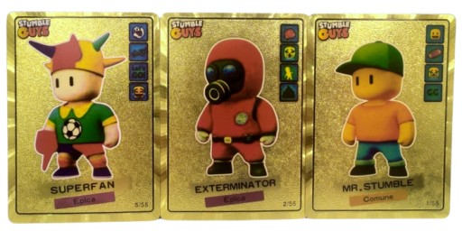 GOLD STUMBLE GUYS CARDS TAŠKA SADA 10 KS + PUZDRO