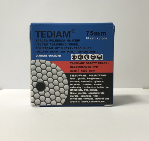 Leštiaci kotúč Leštiaci kotúč na suchý zips na kameninu 75 mm #50 TEDIAM