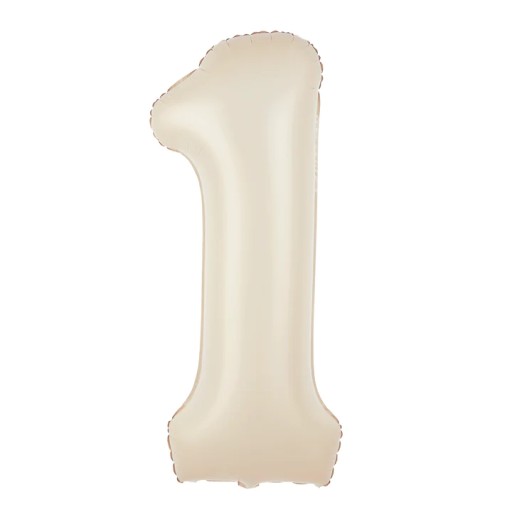 Fóliový balón číslo 1 - 100 cm - Krémový ecru BOHO narodeniny ROK STARÝ