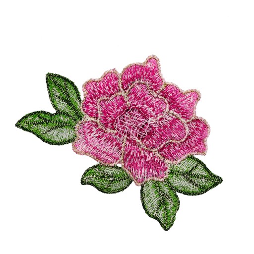 Nášivka FLOWER rose pink APLIKÁCIA veľký kvet