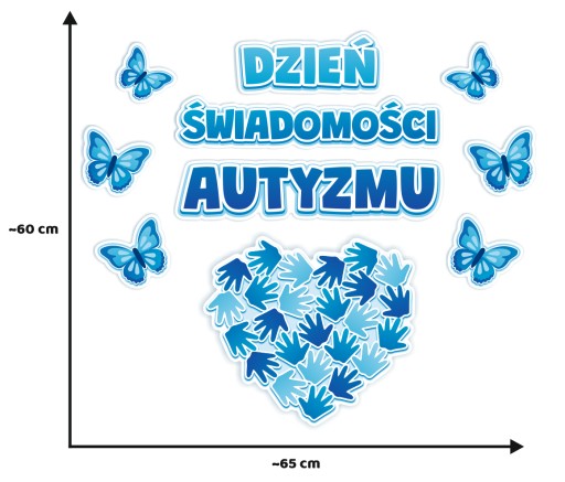 Letáková dekorácia - AUTIZMUS - Deň povedomia o autizme (60x65cm)
