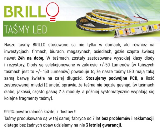 120LED VNÚTORNÝ PÁS. NEUTRÁLNY 24W/m 12V/1 METER