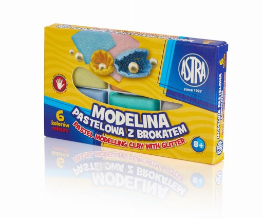 Pastelová modelovacia hmota s Astra trblietkami, 6 farieb