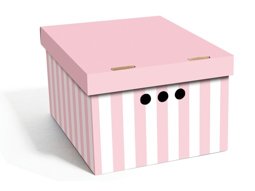 ORGANIZÉR BOX KONTAJNER A4 RUŽOVÉ PRUHY