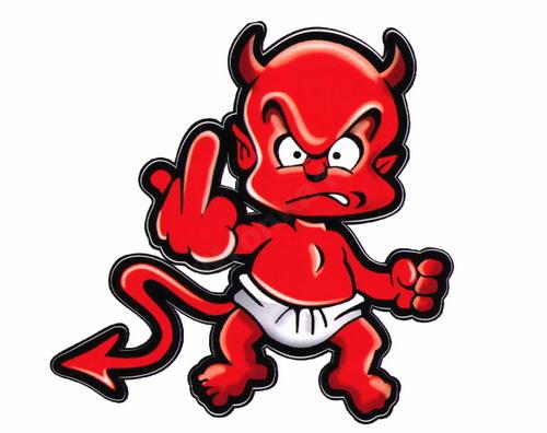 NÁLEPKA DEVIL DEVIL ZLÝ BOY PRST FUCK YOU