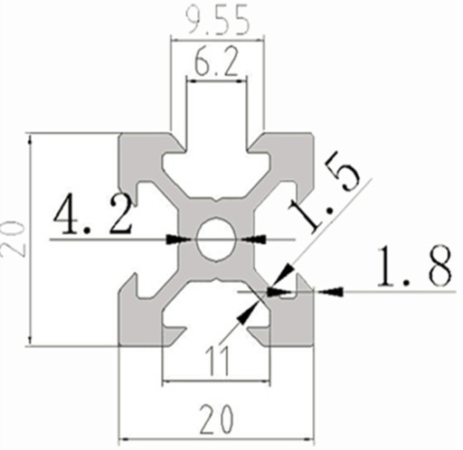 HLINÍKOVÝ PROFIL V-SLOT 2020 500mm drážka 6mm