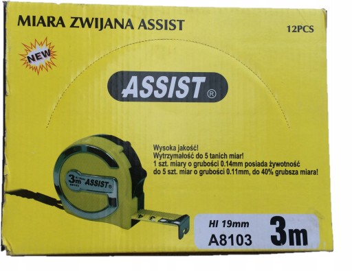 ASSIST Zvinovací meter 3 m VYSTUDENÝ zvinovací meter