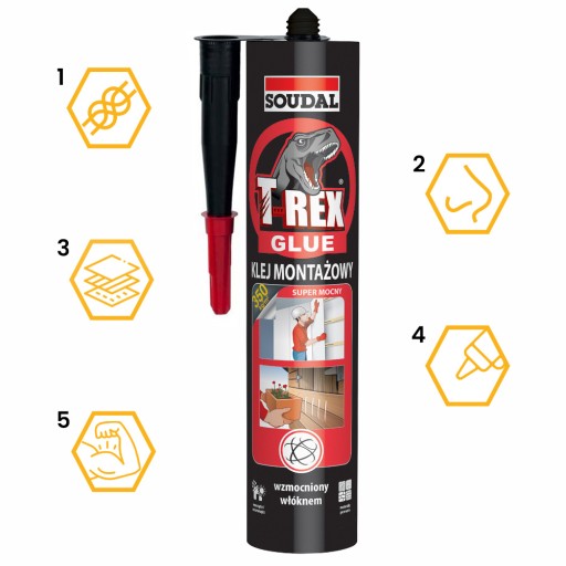 Montážne lepidlo Soudal T-Rex 380 ml