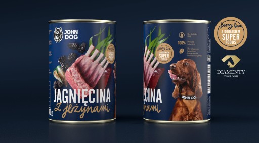 John Dog BERRY ADULT jahňacina s černicami 400g