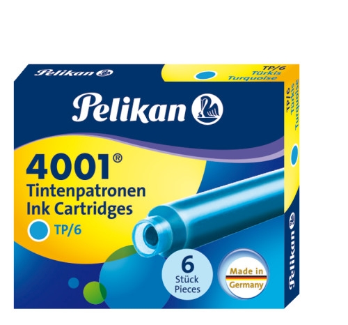 PELIKAN NÁPLŇKY S KRÁTKYMI PERÁMI 6 KS. TYRKYSOVÁ