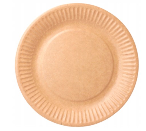Kraft papierové taniere, ECO dezertný papierový tanier na grilovanie, 18 cm, 100 ks