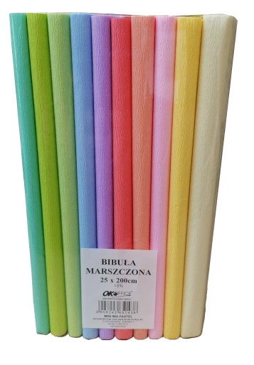 CRIPPED hodvábny papier PASTEL 25cm/200cm 10 FARIEB SDM
