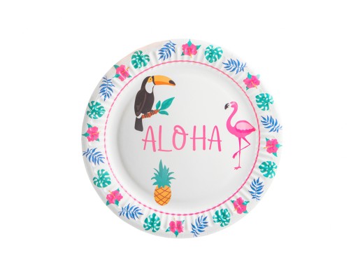 Aloha Hawaii narodeninové taniere 18cm 6ks