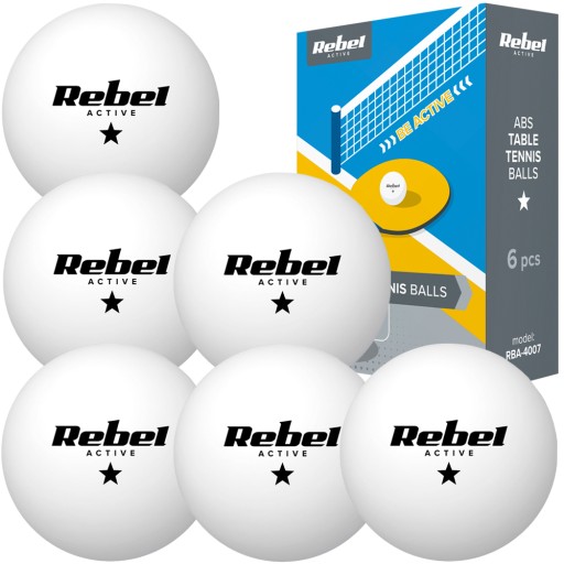 Sada loptičiek na stolný tenis, materiál ABS, 6ks REBEL ACTIVE