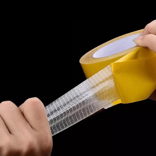 Obojstranná pevná vystužená textilná páska 48 mm 23M Transparentná Odolná