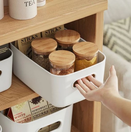 NÁDOBNÝ KOŠÍK JOY organizér na korenie 23x15,5x10 BIELY