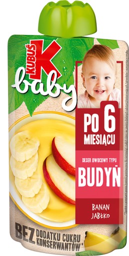 KUBUŚ Baby Mousse Dessert PUDDING Jablko banánová tuba 100g