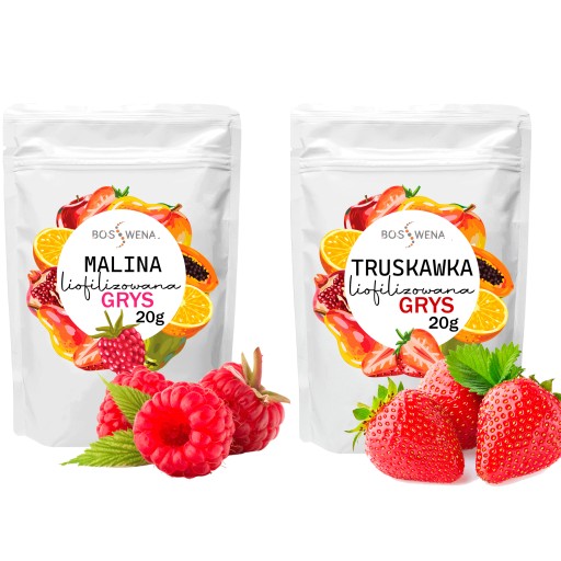 Sada lyofilizovaných produktov 20g Malinové krúpy Jahodové krúpy