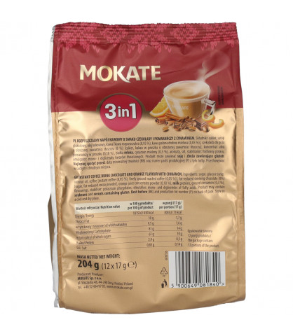 Hrejivá instantná káva 3v1 čokoláda pomaranč škorica 12 ks.