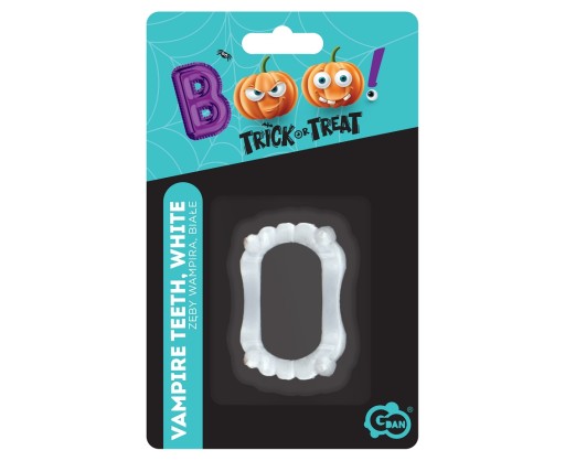 Upírske zuby Biely Halloween Gadget Horor Dracula Maskovací karneval