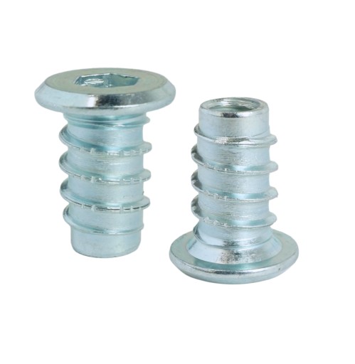 10x nástrčná skrutka M6 x 16 mm s dreveným nákružkom, ľavý závit
