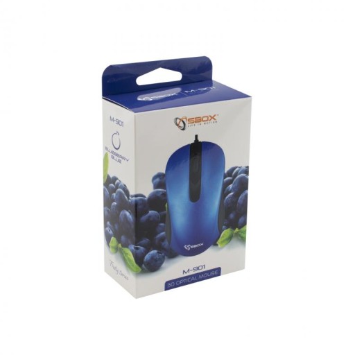 SBOX M-901BL modrá drôtová myš