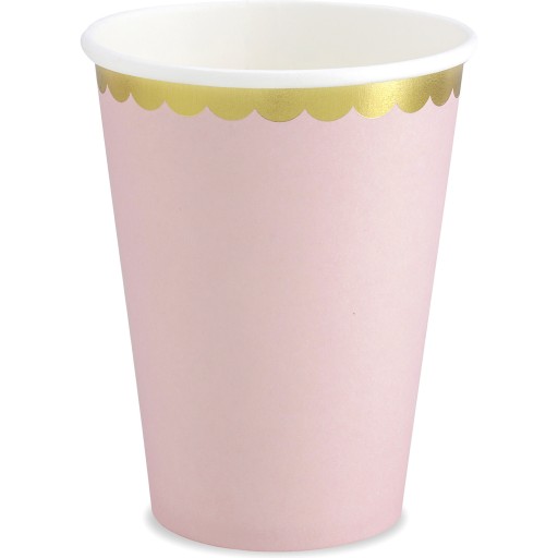 Rose Gold papierové poháre 6 ks 220 ml