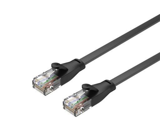Unitek čierny plochý UTP Ethernet Cat.6 sieťový kábel 0,5m 1Gbps