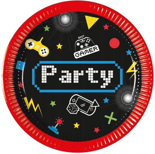 Gaming Party papierové taniere 20 cm 8 ks.