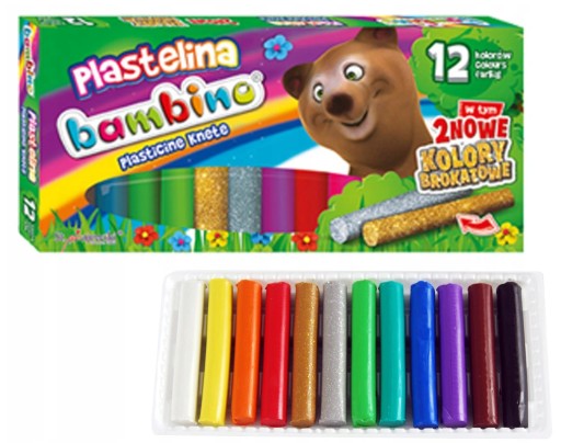 Kreatívna školská plastelína 12 farieb BAMBINO