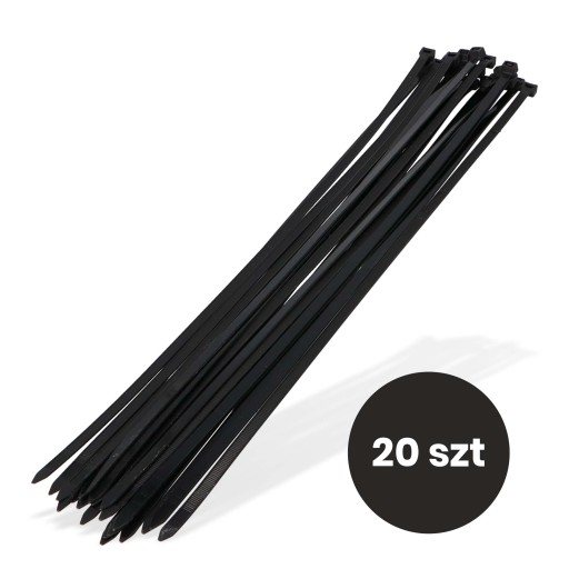 20x sťahovacie pásky Káblové pásky Zipsy 7,6 x 500 mm Silné UV sťahovacie pásky