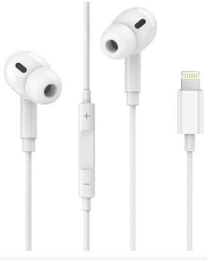 Drôtové slúchadlá do uší Lightning 1,2 m, biele, mikrofón