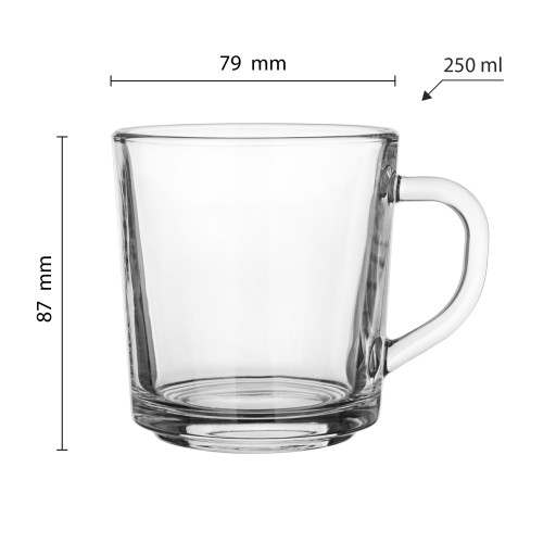 6x POHÁRE 220ml NA KÁVU, ČAJ, NÁPOJE POHÁRE S RÚČKAMI