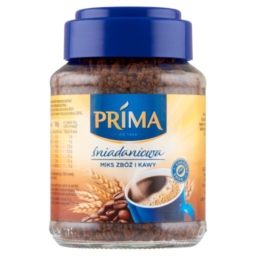 Kaviareň Prima Śniadaniowa Rozpu. zmes obilnej kávy a kávy 100 g