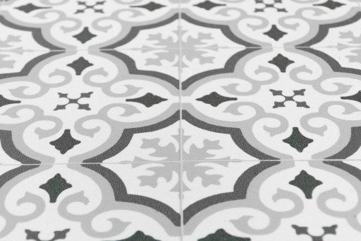 šírka 2,5 m ŠEDÝ KOBEREC PVC ARTEFAKT PATCHWORK BOHO NA OKNO